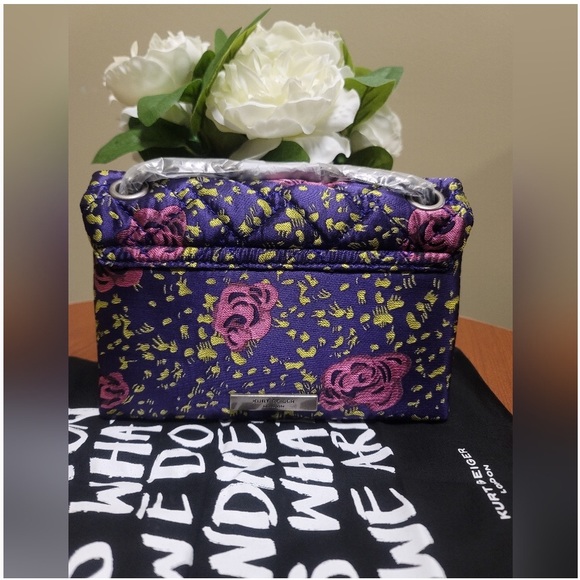 Kurt Geiger London Mini Purple Kensington Floral Crystal Crossbody Bag - Picture 2 of 14
